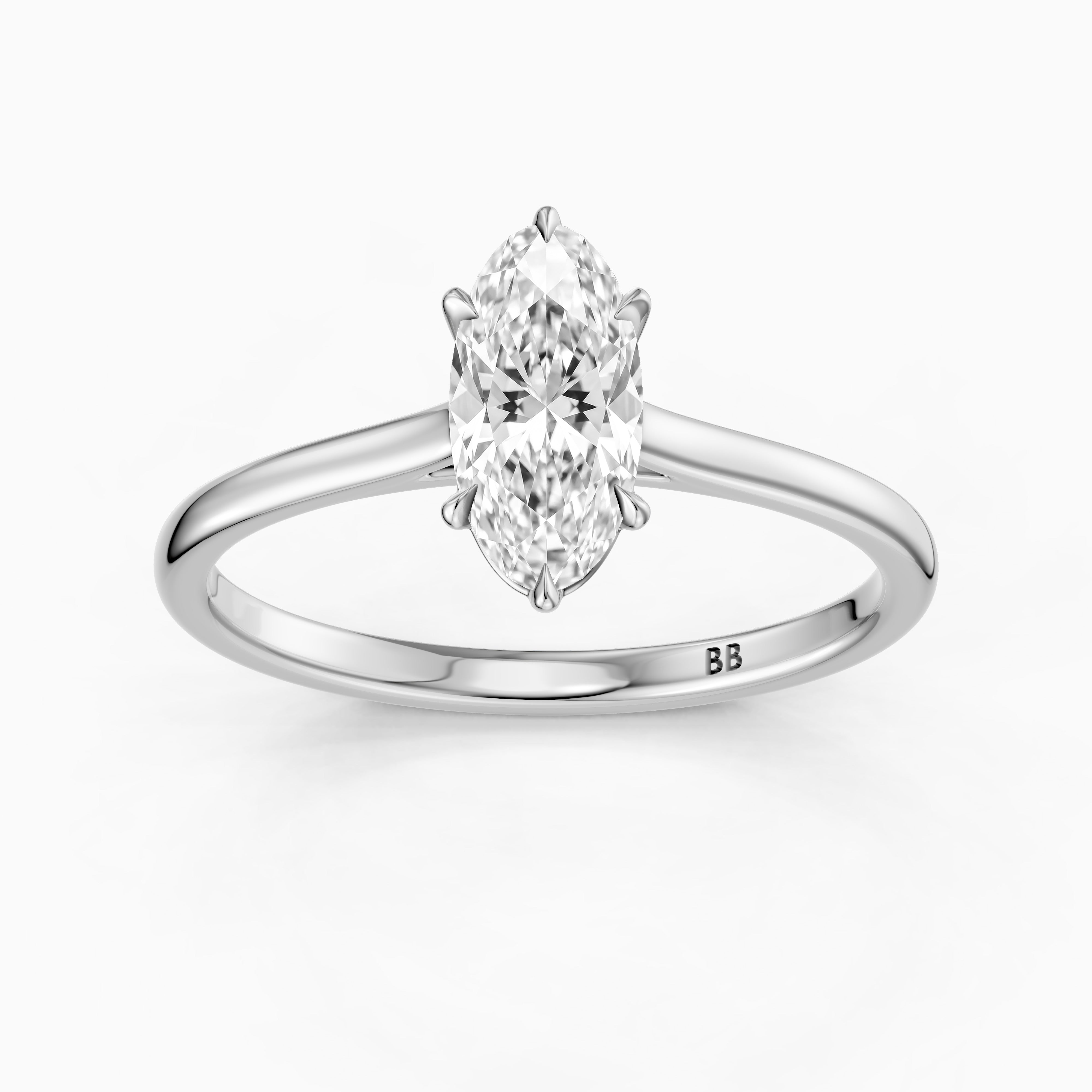 Blanca Cathedral Setting Moval Shape Moissanite Diamond Solitaire Ring
