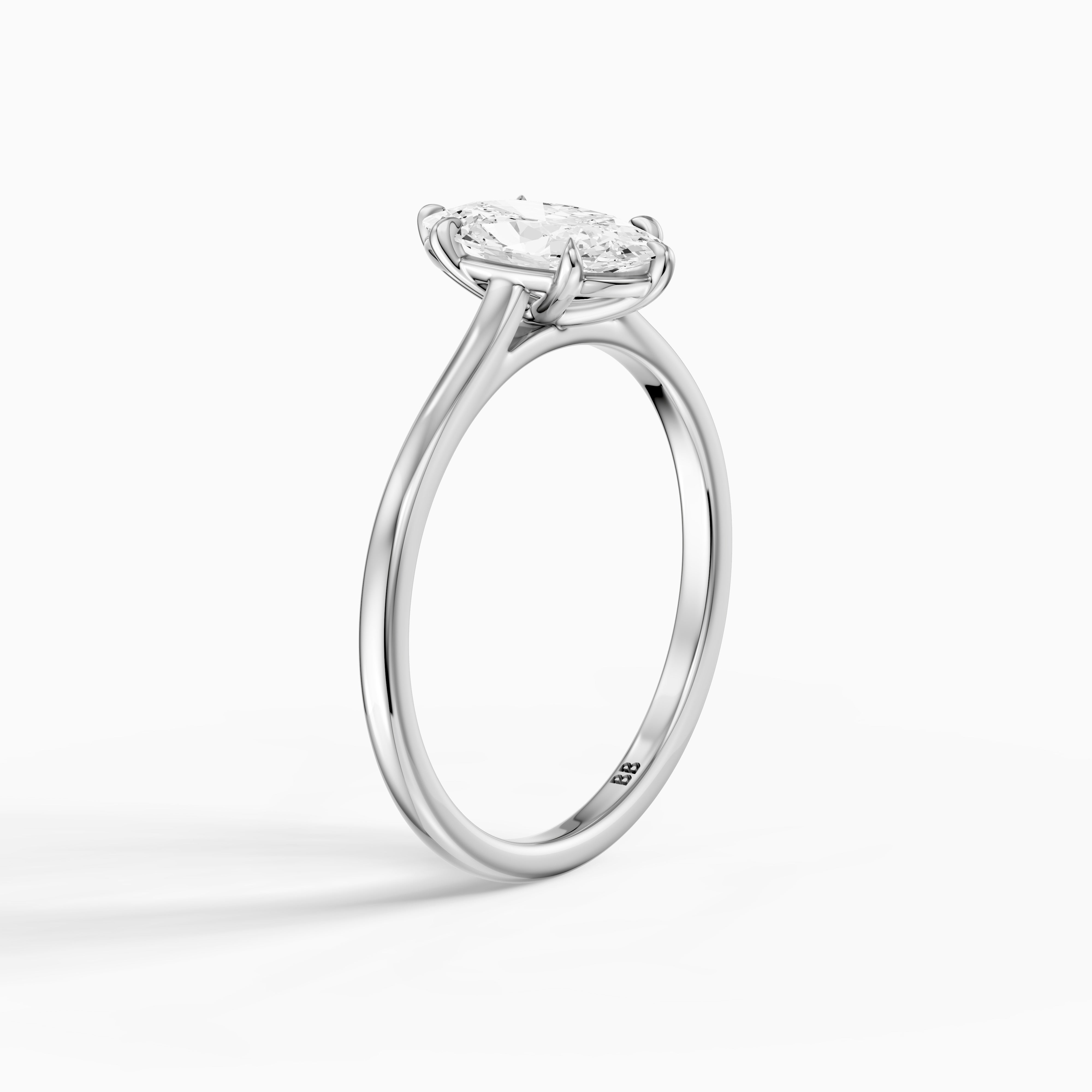 Blanca Cathedral Setting Moval Shape Moissanite Diamond Solitaire Ring