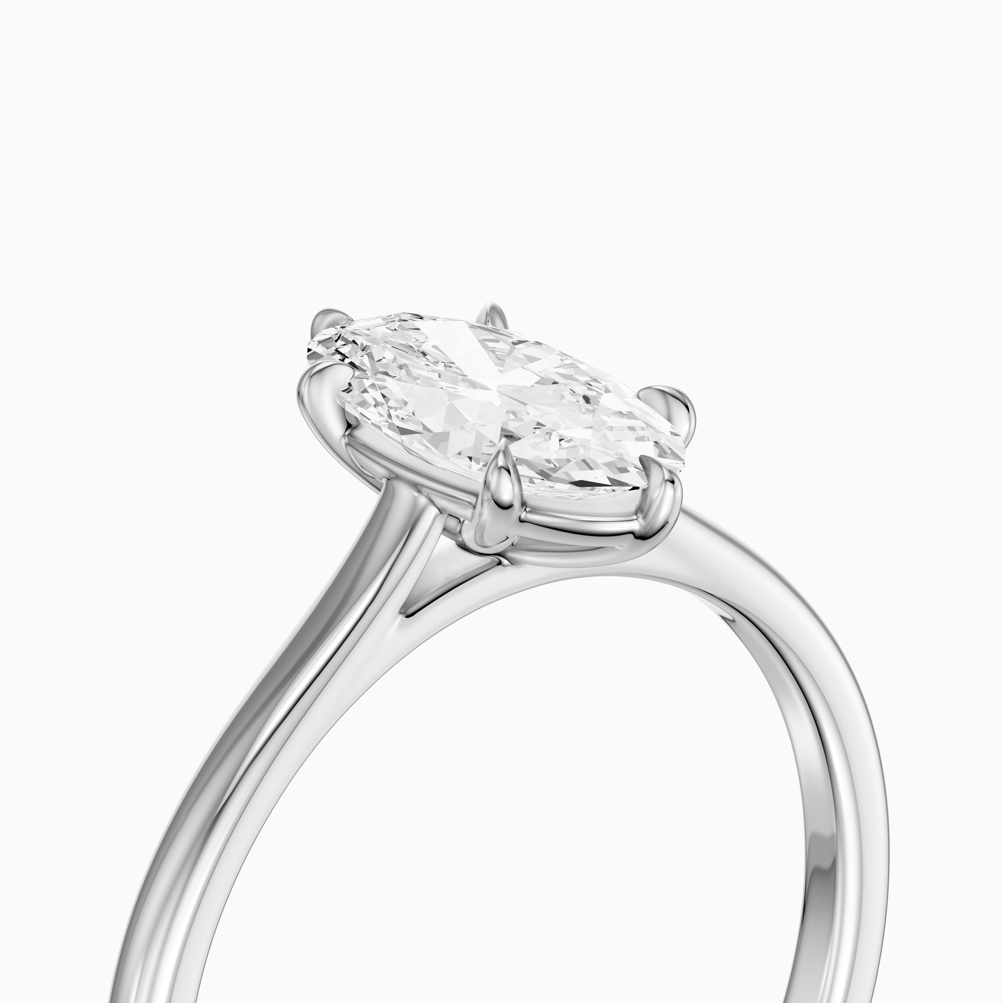 Blanca Cathedral Setting Moval Shape Moissanite Diamond Solitaire Ring