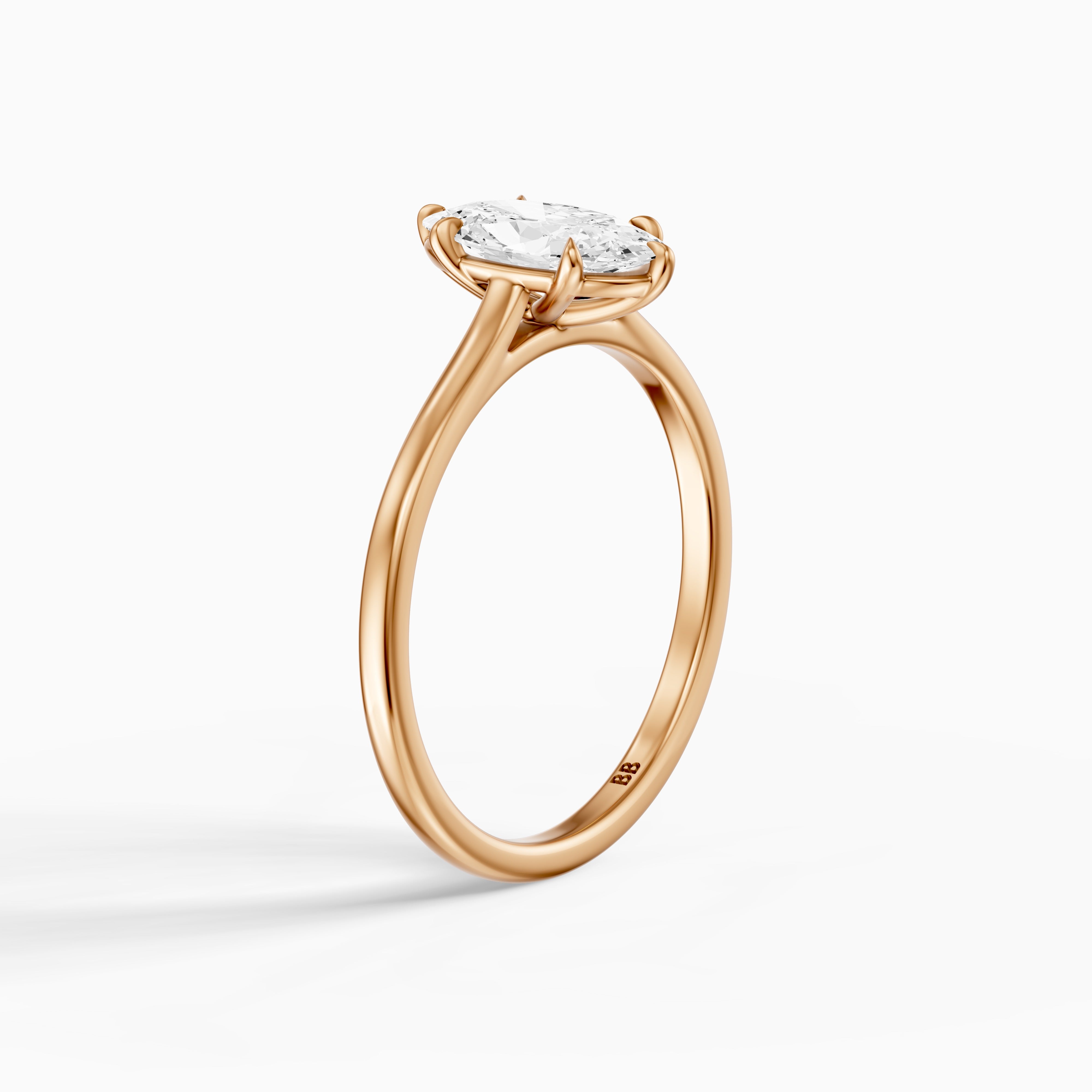 Blanca Cathedral Setting Moval Shape Moissanite Diamond Solitaire Ring