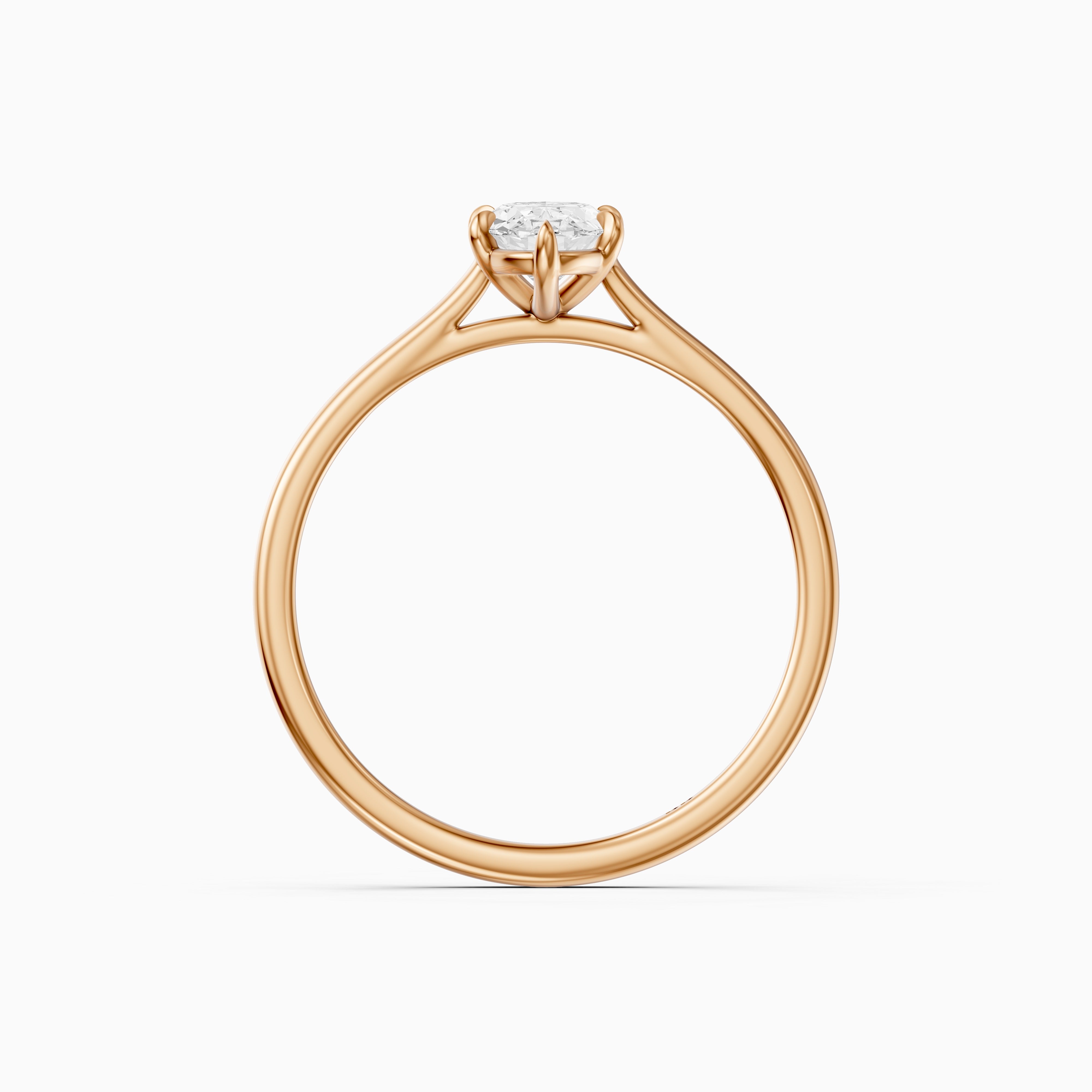 Blanca Cathedral Setting Moval Shape Moissanite Diamond Solitaire Ring