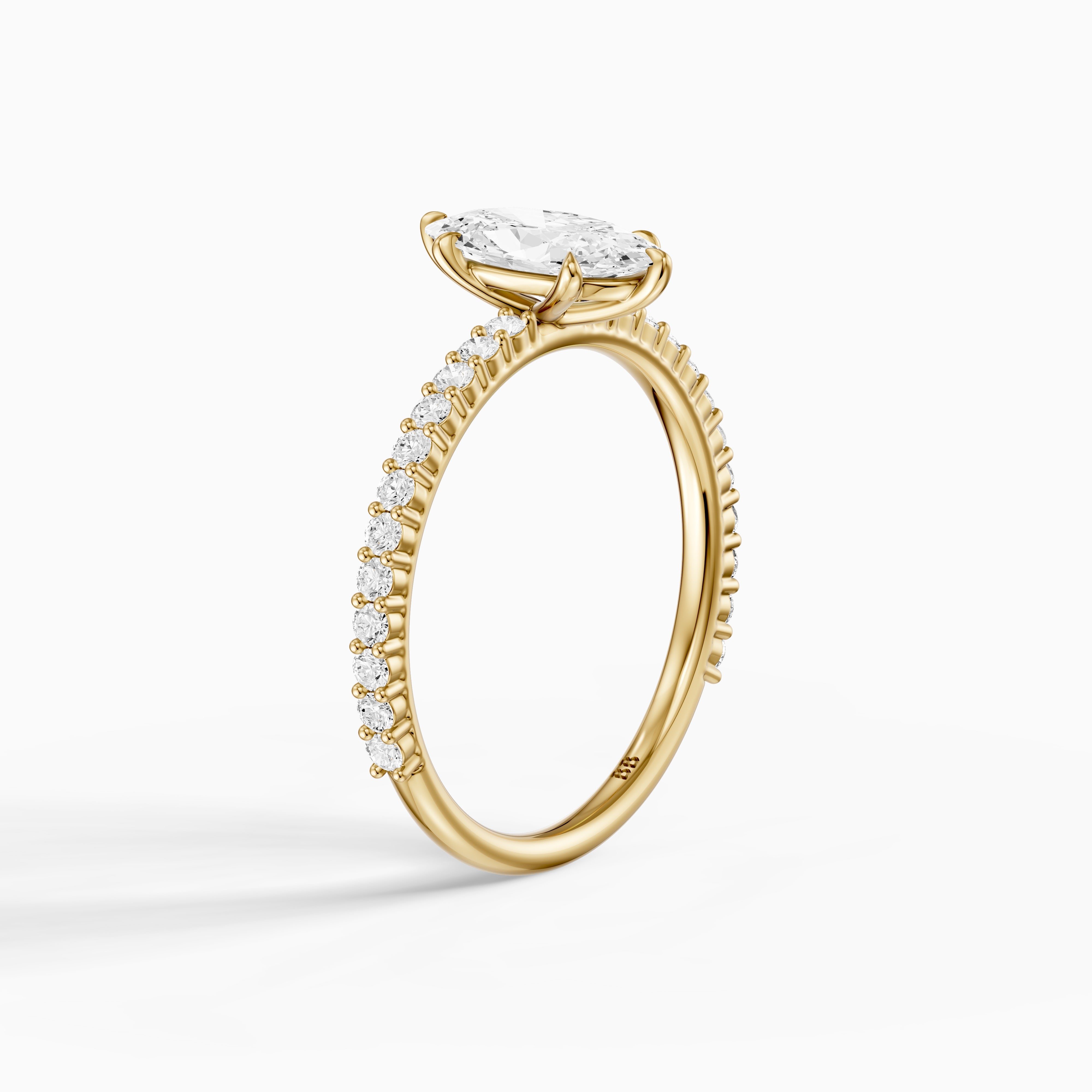Louna Moval Moissanite Diamond Ring with Scalloped Pave Band
