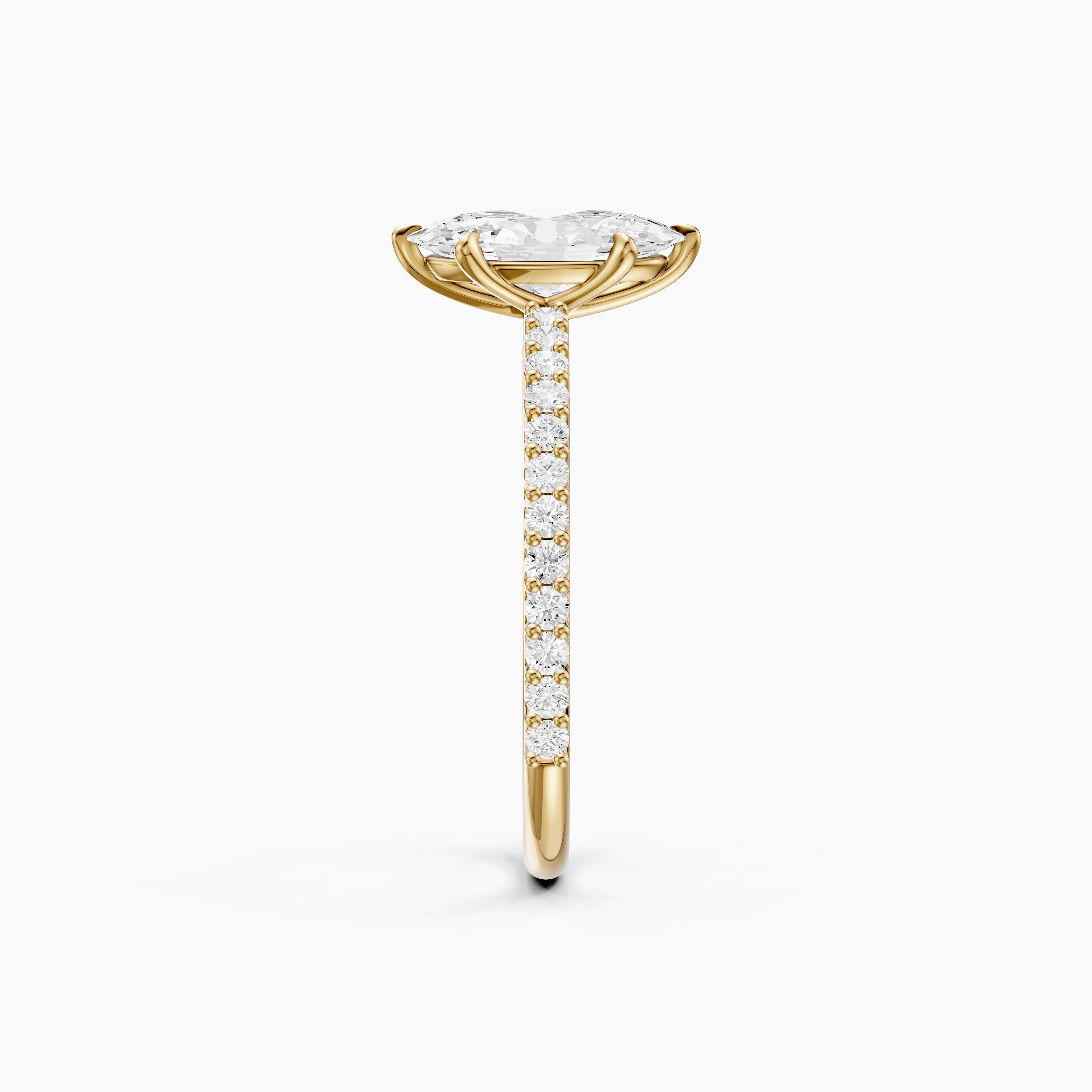 Louna Moval Moissanite Diamond Ring with Scalloped Pave Band