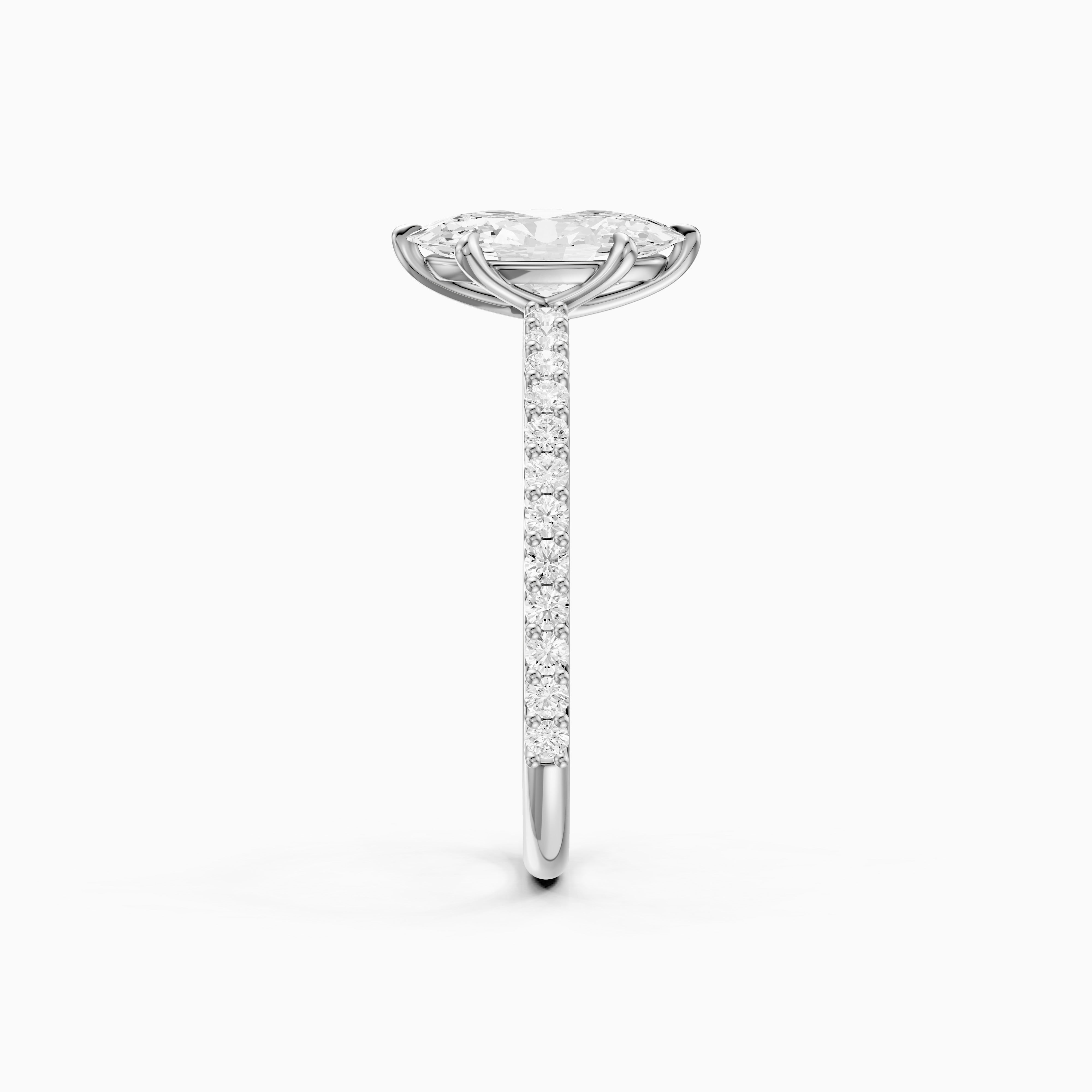 Louna Moval Moissanite Diamond Ring with Scalloped Pave Band