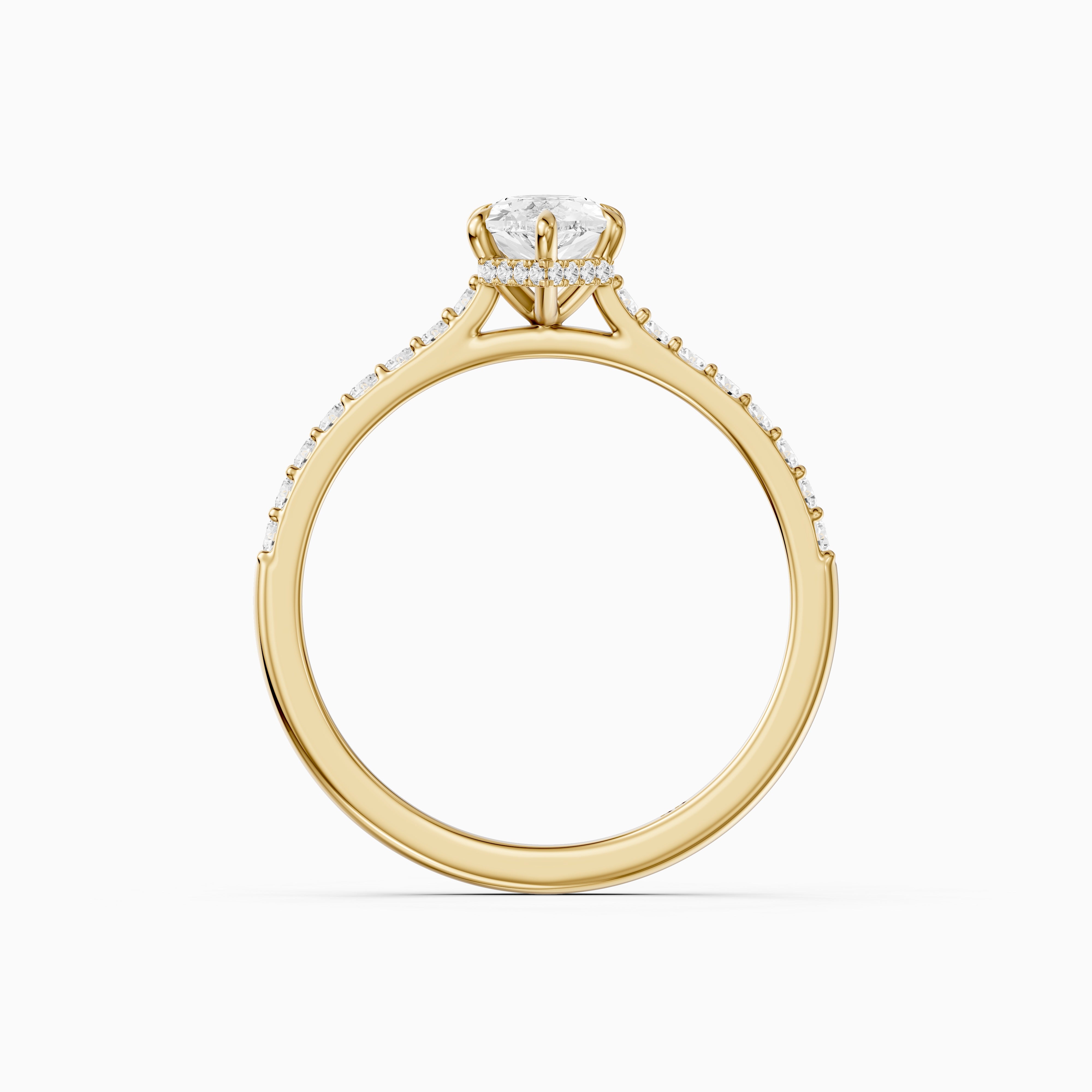 Iara Dutch Marquise Lab Grown Diamond Hidden Halo French Pave Engagement Ring