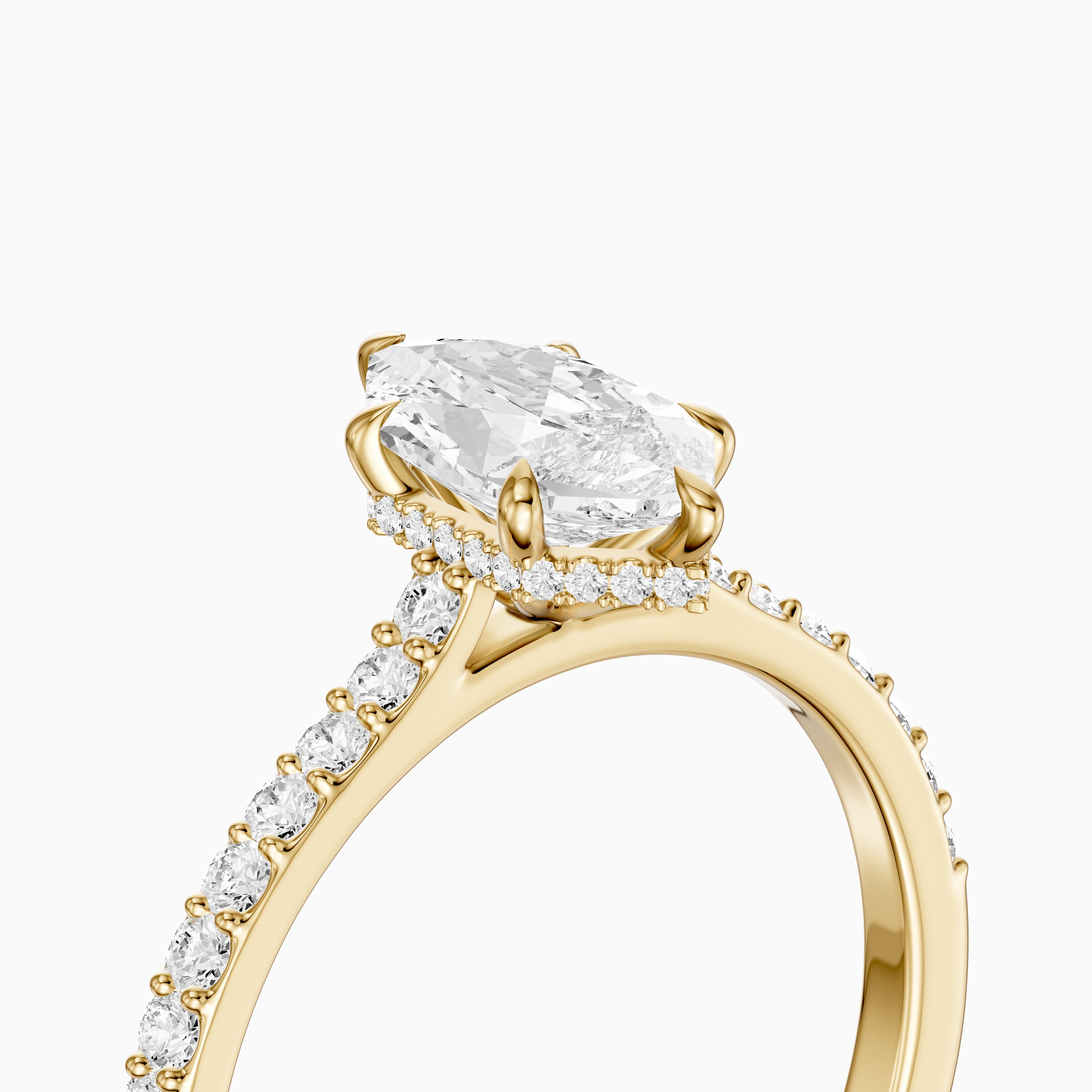Iara Dutch Marquise Lab Grown Diamond Hidden Halo French Pave Engagement Ring