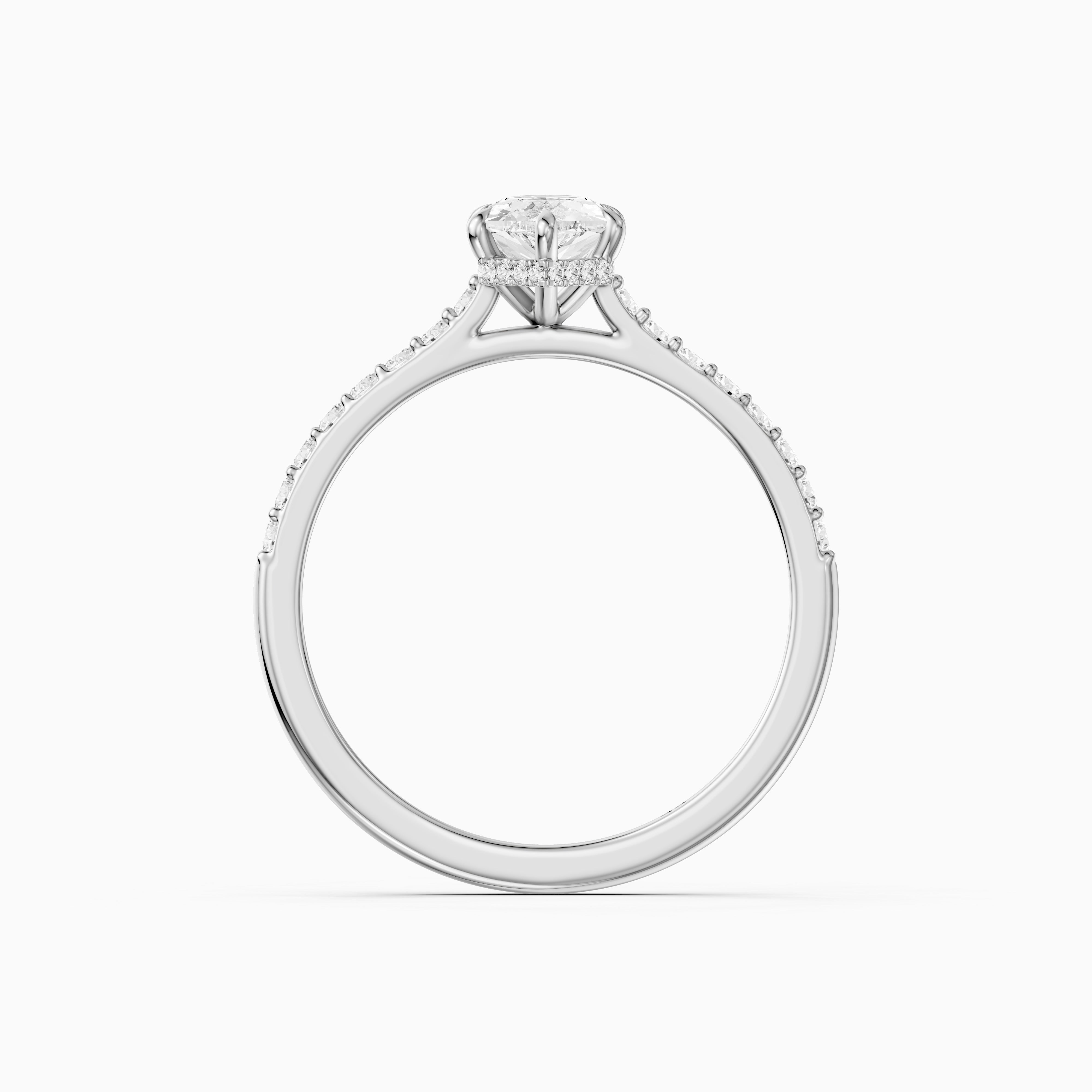 Iara Dutch Marquise Lab Grown Diamond Hidden Halo French Pave Engagement Ring