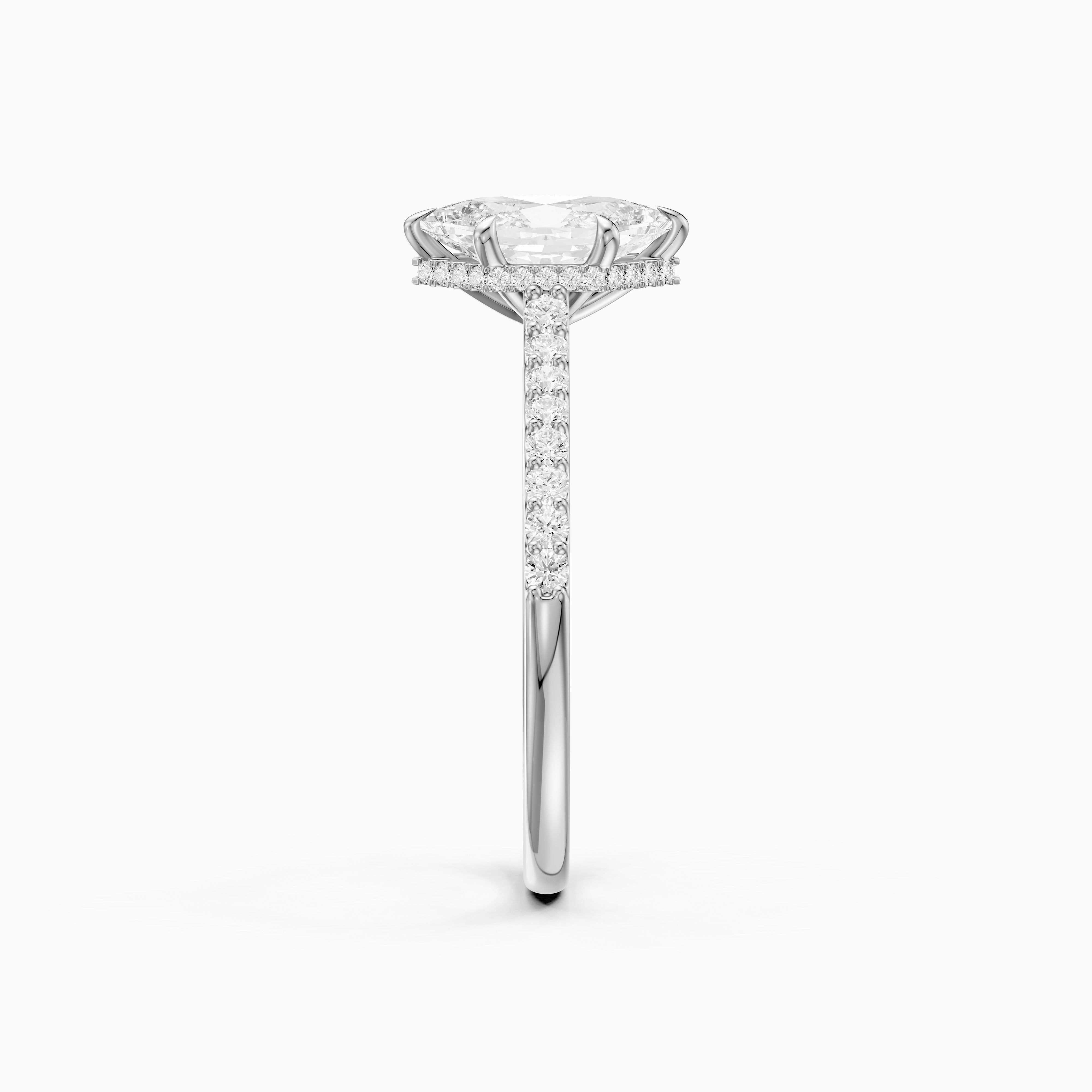 Iara Dutch Marquise Lab Grown Diamond Hidden Halo French Pave Engagement Ring