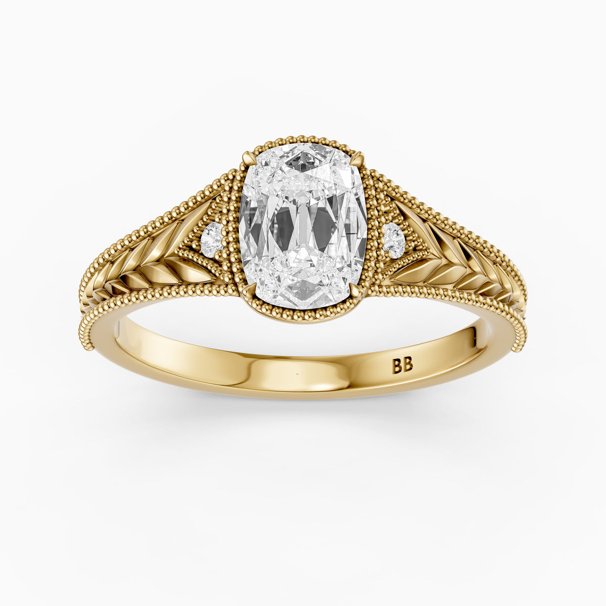 Taylor Old Mine Elongated Cushion Lab Grown Diamond Vintage Engagement Ring