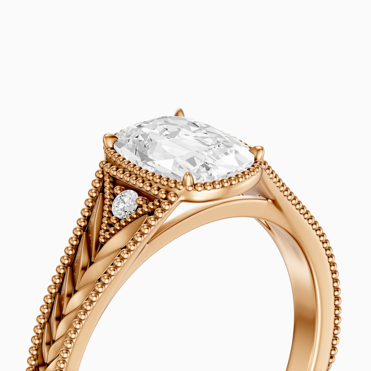 Taylor Old Mine Elongated Cushion Lab Grown Diamond Vintage Engagement Ring