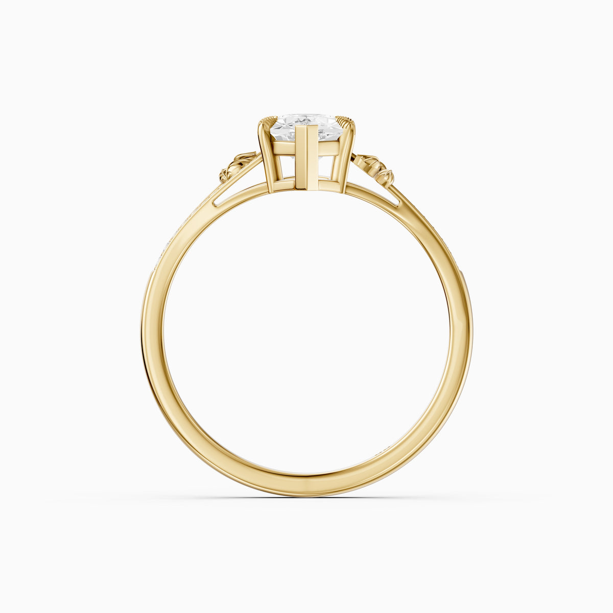 Calla Nature Inspired Dutch Marquise Cut Lab Grown Diamond Split Shank Ring