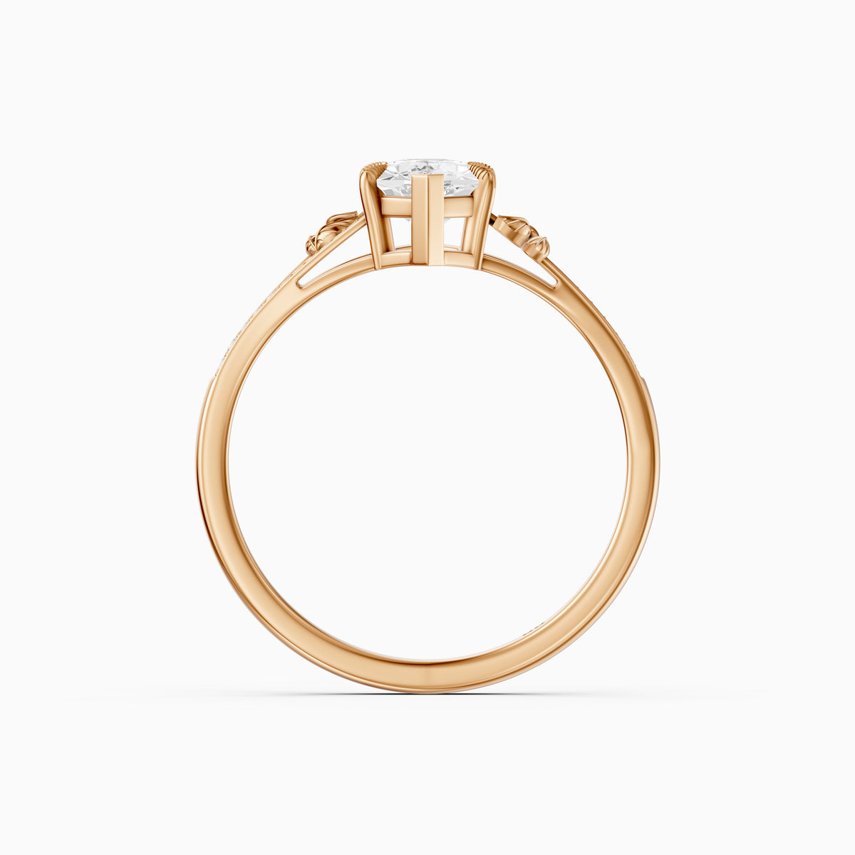 Calla Nature Inspired Dutch Marquise Cut Lab Grown Diamond Split Shank Ring