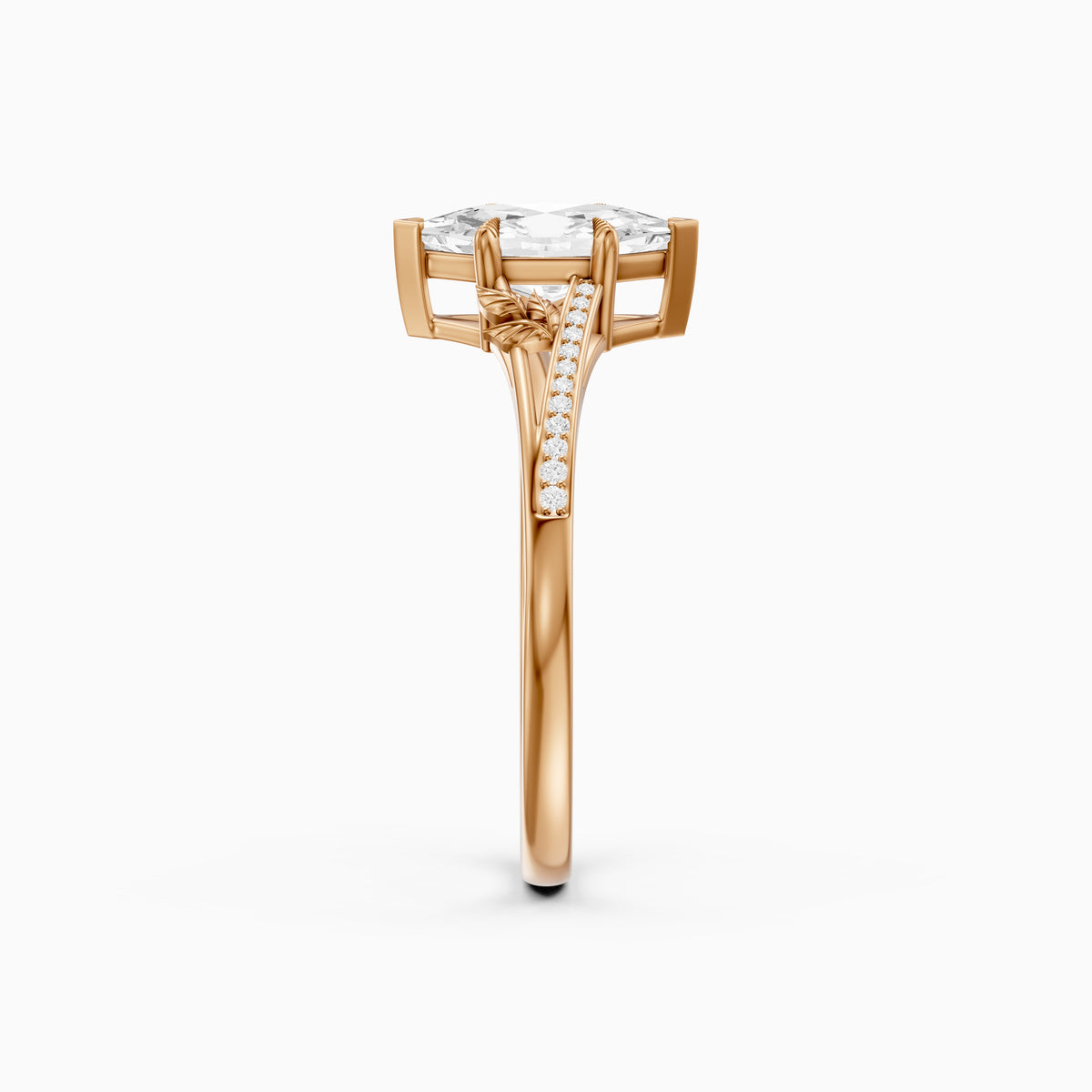 Calla Nature Inspired Dutch Marquise Cut Lab Grown Diamond Split Shank Ring