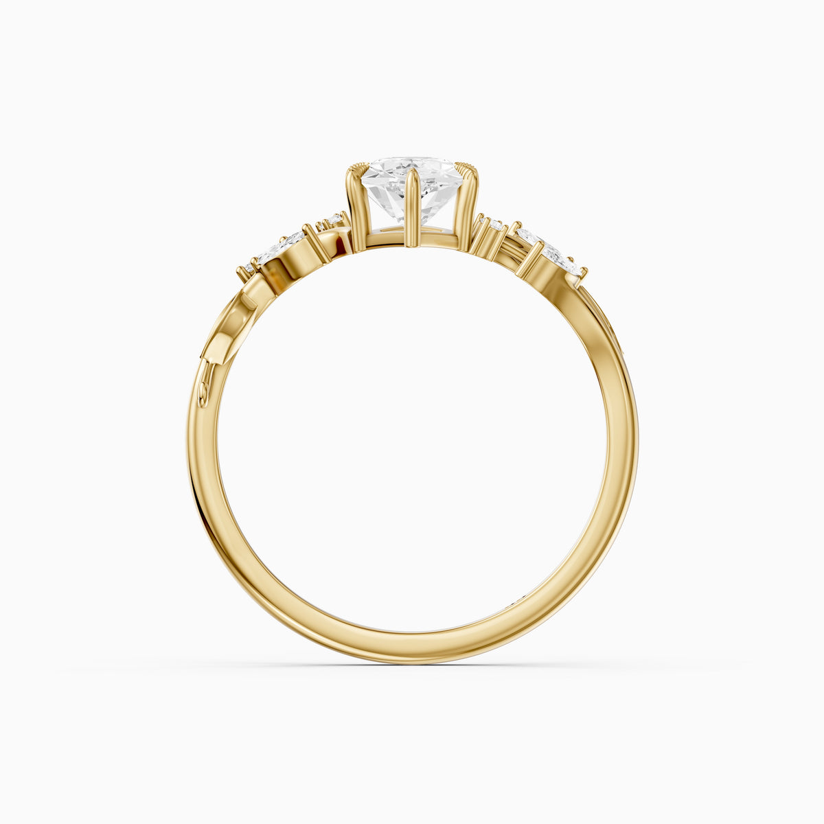 Fable Leaf Prongs Dutch Marquise Cut Lab Grown Diamond Nature Inspired Ring
