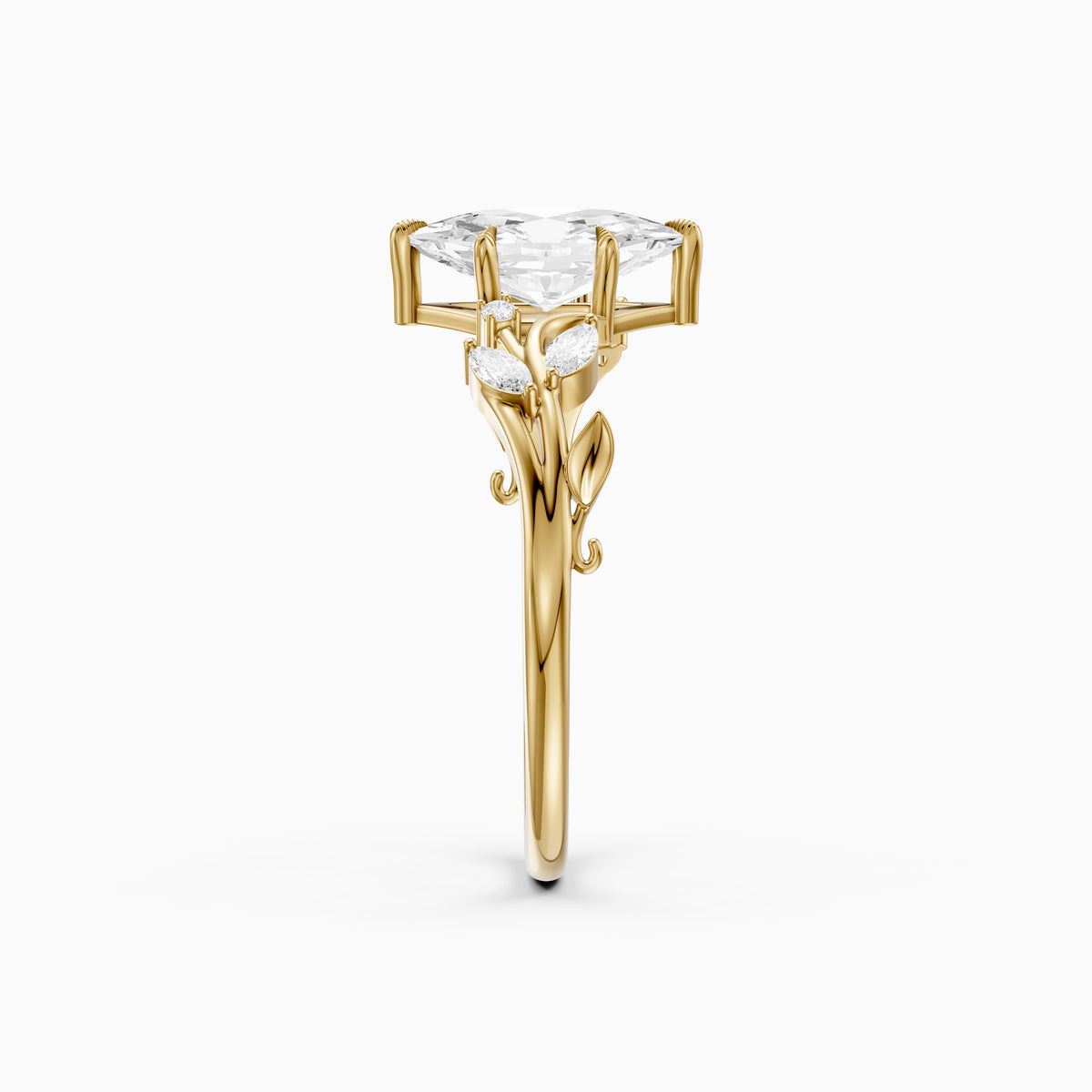 Fable Leaf Prongs Dutch Marquise Cut Lab Grown Diamond Nature Inspired Ring