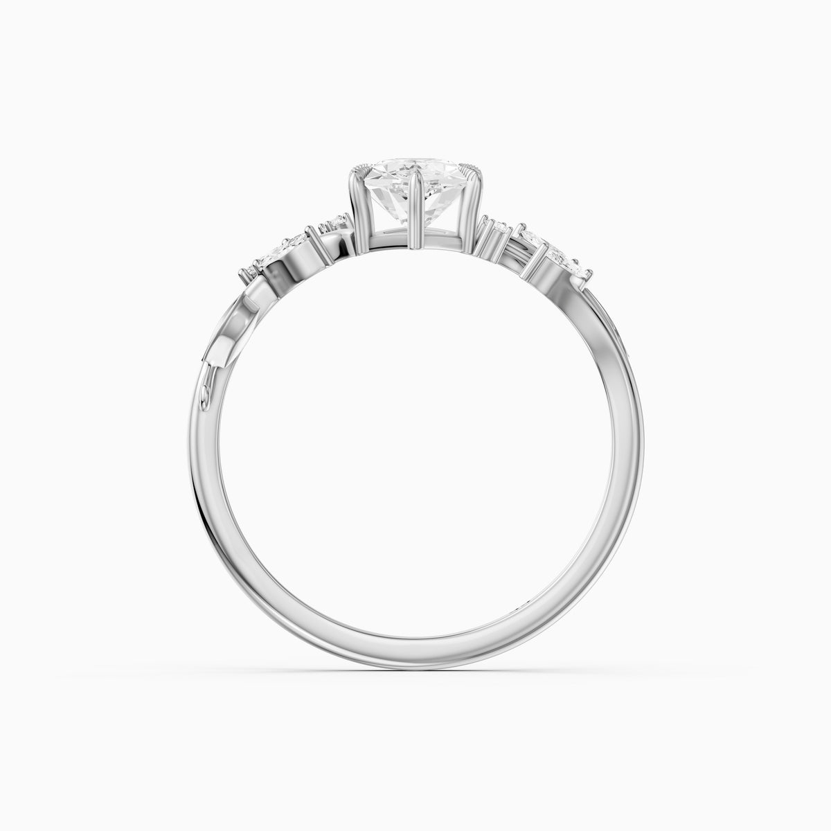 Fable Leaf Prongs Dutch Marquise Cut Lab Grown Diamond Nature Inspired Ring