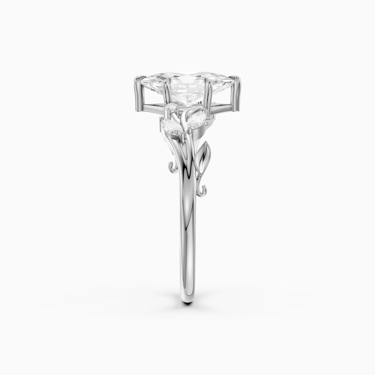 Fable Leaf Prongs Dutch Marquise Cut Lab Grown Diamond Nature Inspired Ring