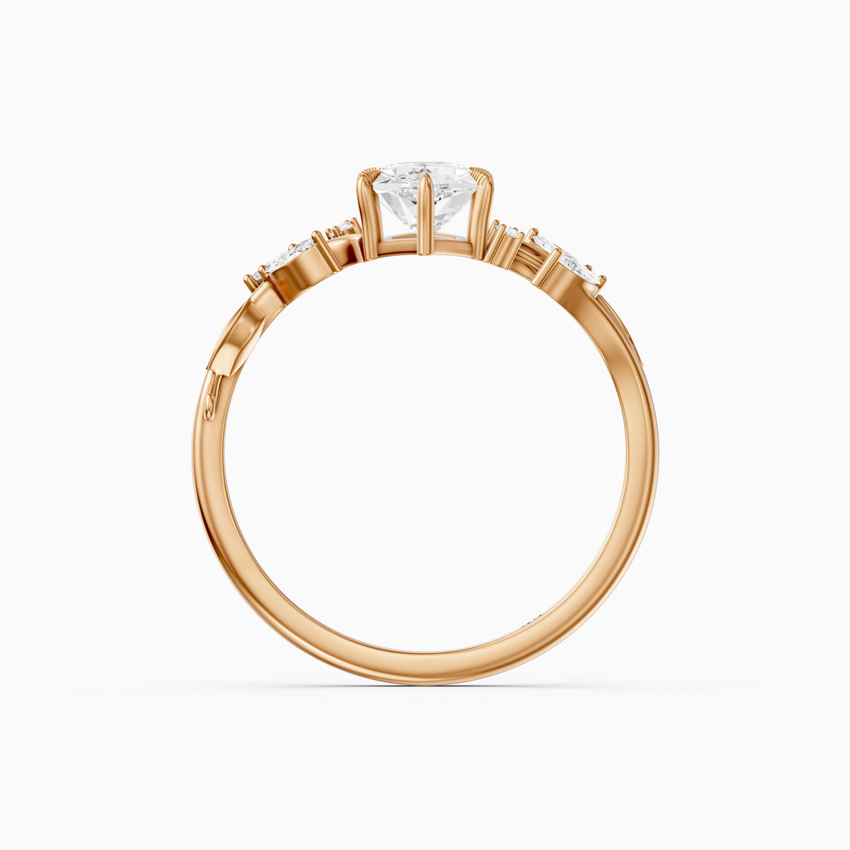 Fable Leaf Prongs Dutch Marquise Cut Lab Grown Diamond Nature Inspired Ring