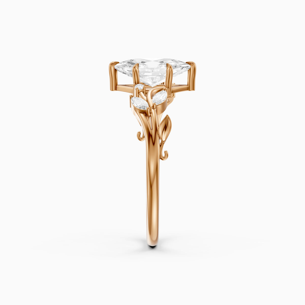 Fable Leaf Prongs Dutch Marquise Cut Lab Grown Diamond Nature Inspired Ring