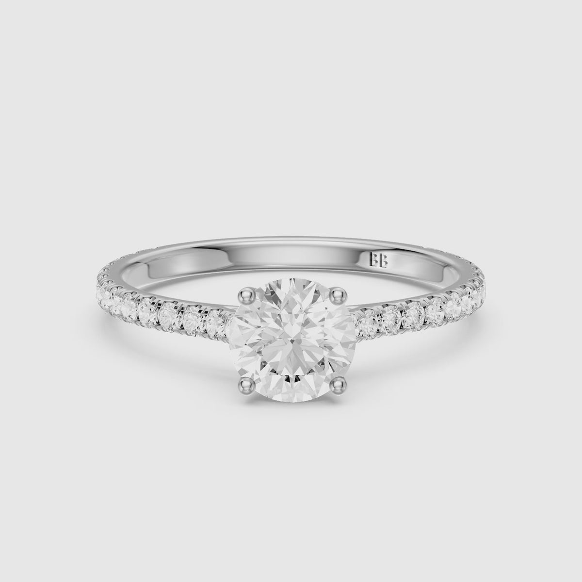Load video: Hailee Round Lab Grown Diamond Engagement Ring
