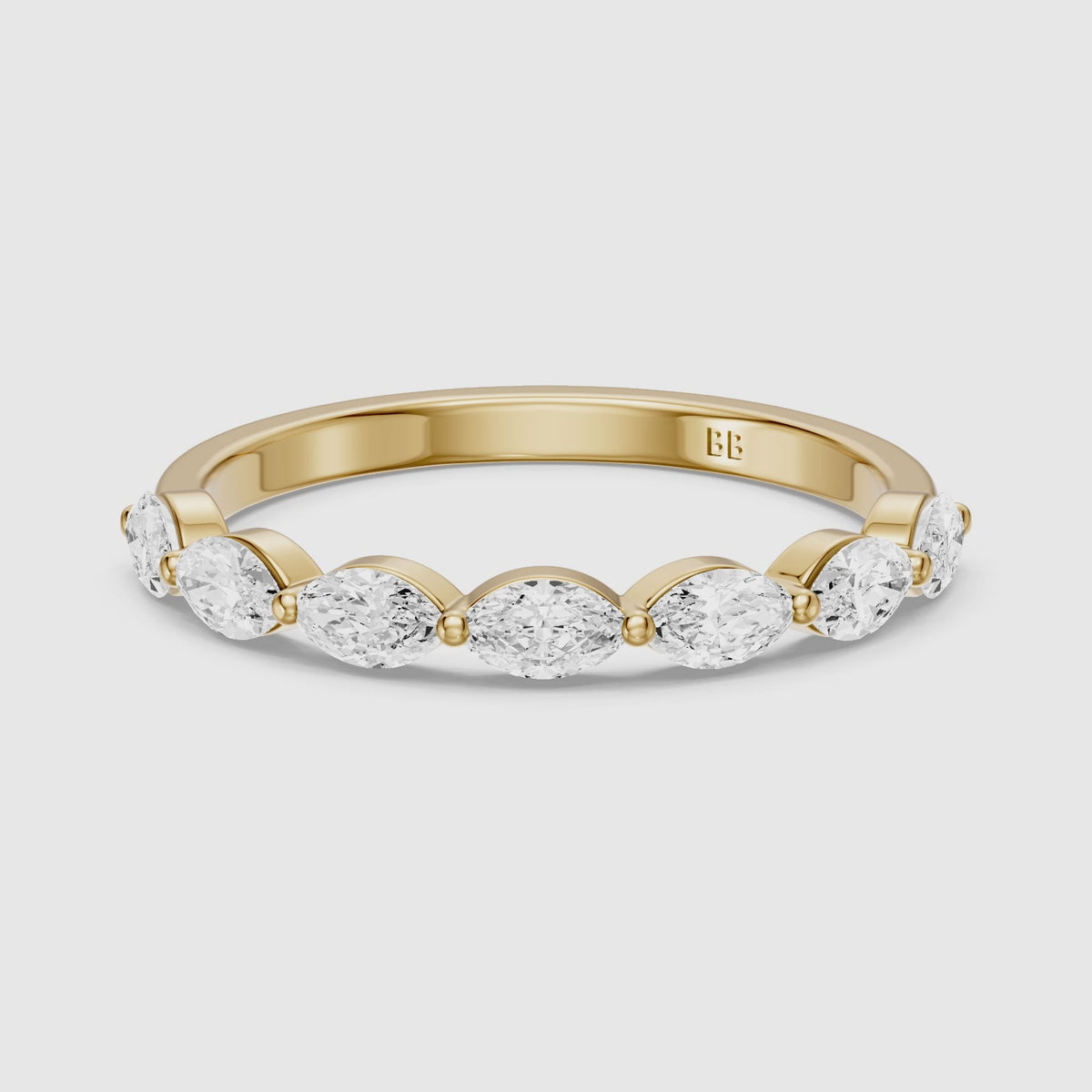 Load video: Calista Marquise Shape Lab Grown Diamond Anniversary Band