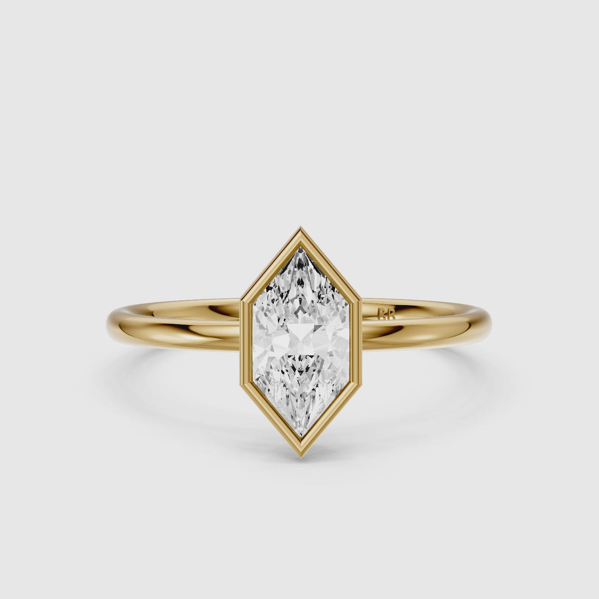 Load video: Andreia Dutch Marquise Cut Lab Grown Diamond Bezel Set Solitaire Ring