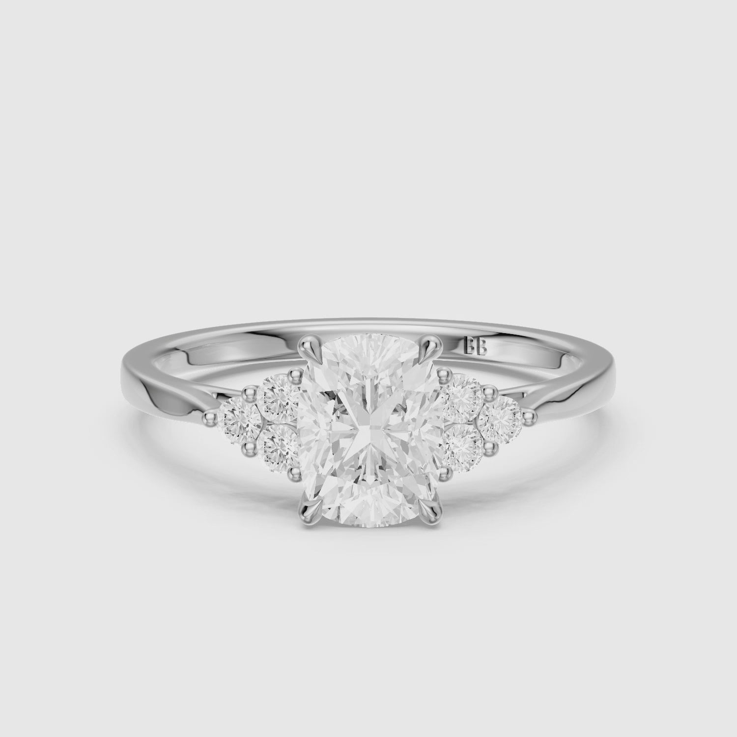 Load video: Novaly Elongated Cushion Cut Vintage Inspired Lab Grown Diamond Ring