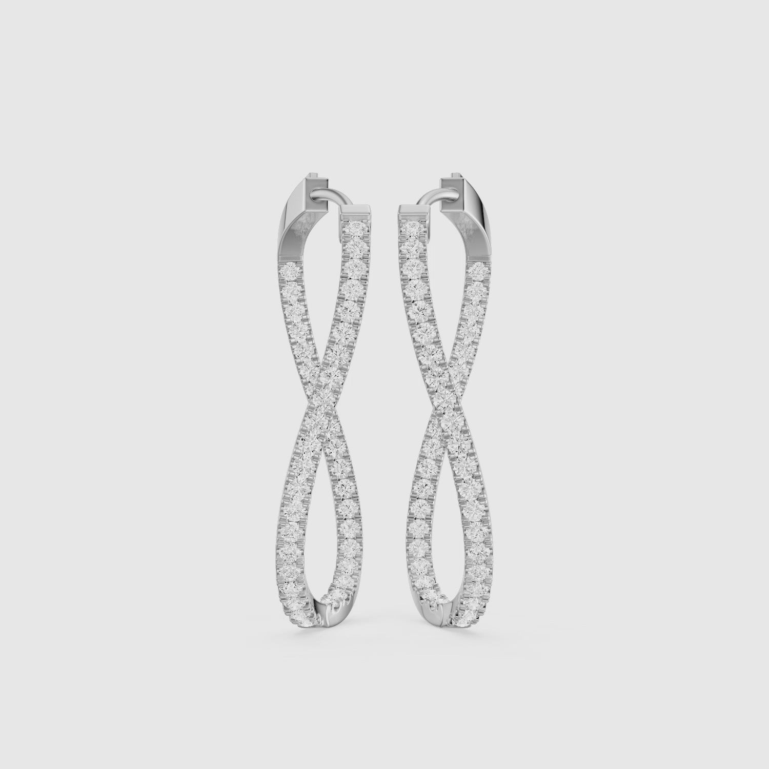 Load video: Kristina Round Lab Grown Diamond Twisted Wave Hoop Earrings