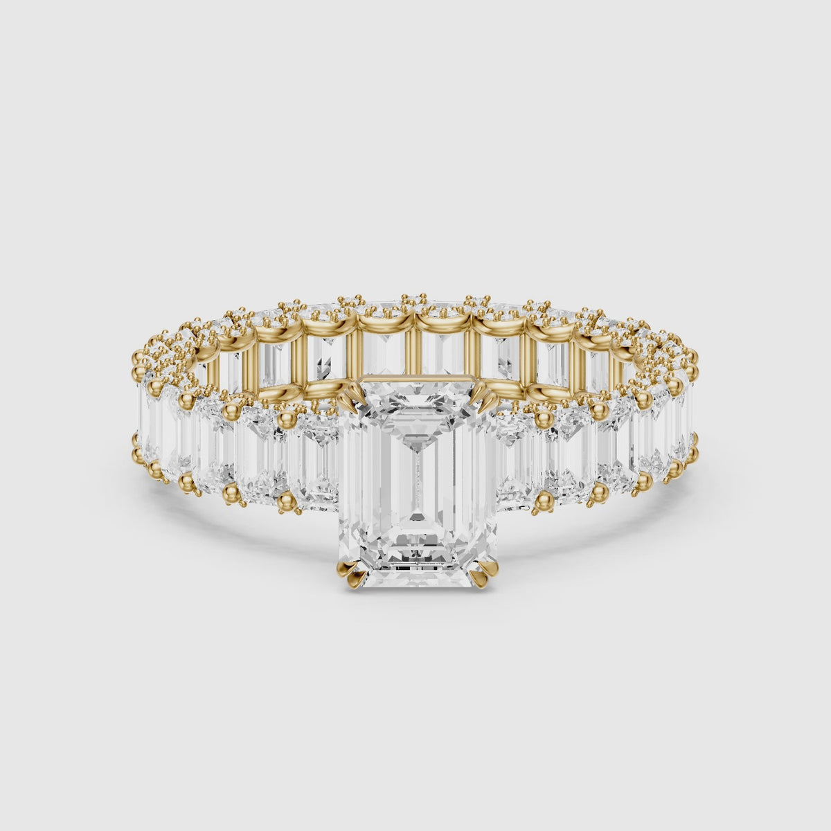 Load video: Zori Emerald Lab Grown Diamond Eternity Engagement Ring