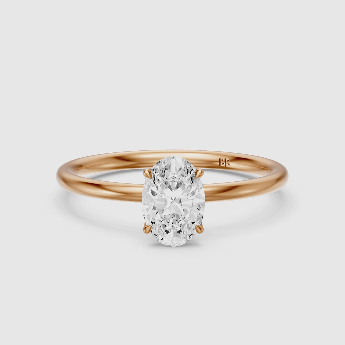 Load video: Dovie 4 Prong Tulip Setting Oval Lab Grown Diamond Engagement Ring