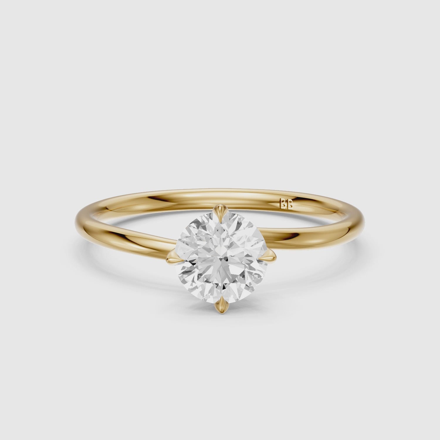 Load video: Nellie Round Cut Solitaire Moissanite Diamond Engagement Ring