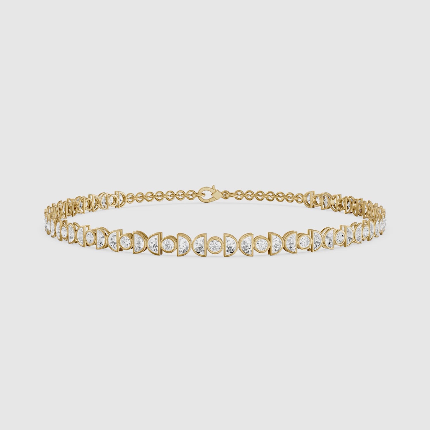 Load video: Aine Round and Half Moon Lab Grown Diamond Tennis Bracelet