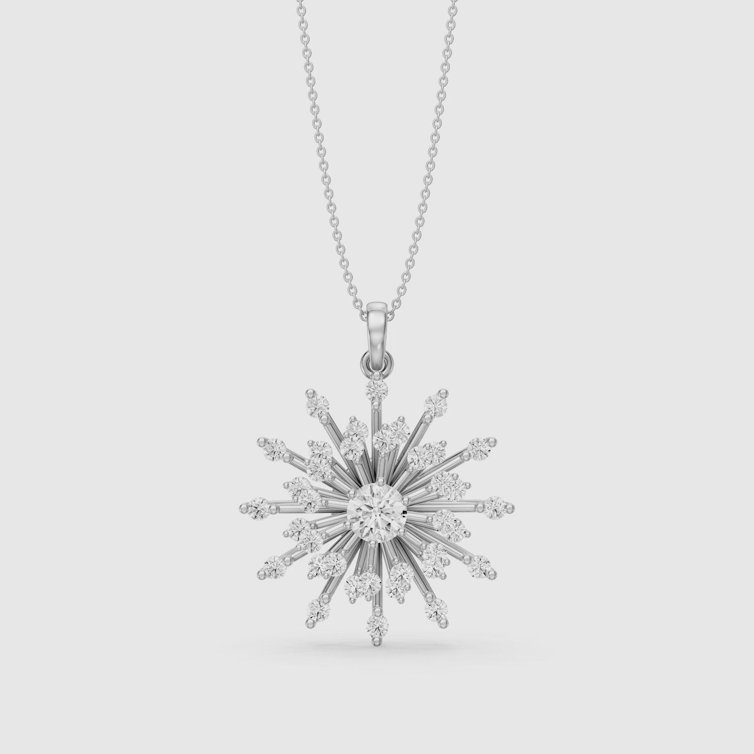 Load video: Mirela Round Lab Grown Diamond Sunburst Pendant