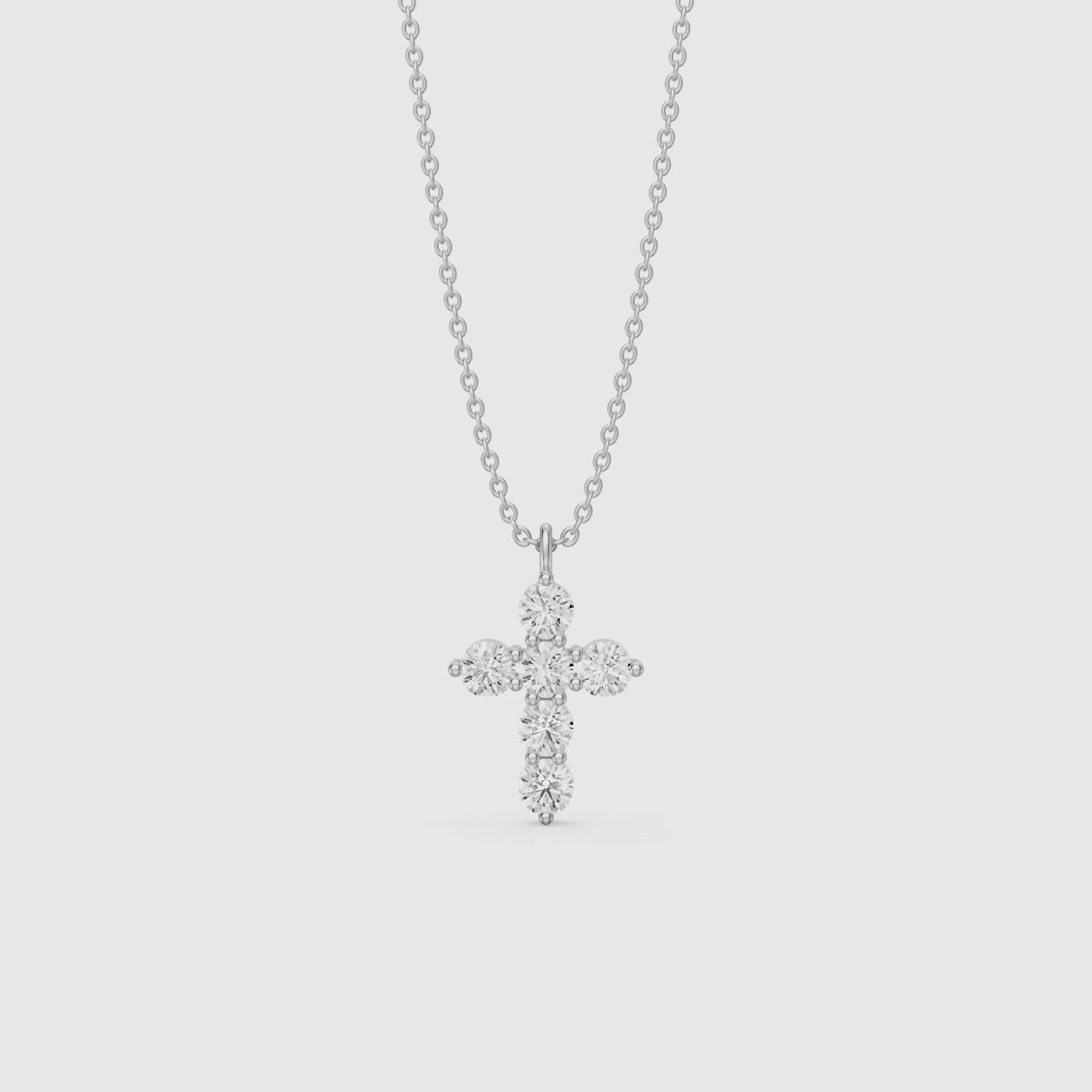 Load video: Aisha Cross Round Lab Grown Diamond Pendant