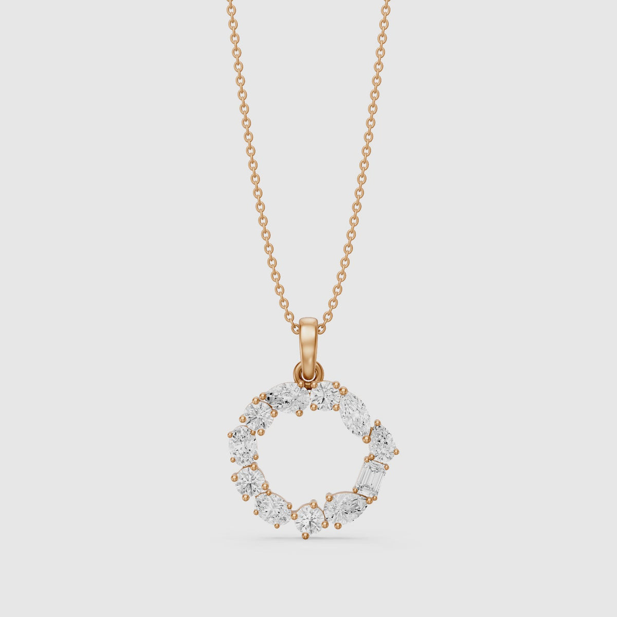 Load video: Elia Multi Shape Lab Grown Diamond Initial O Pendant