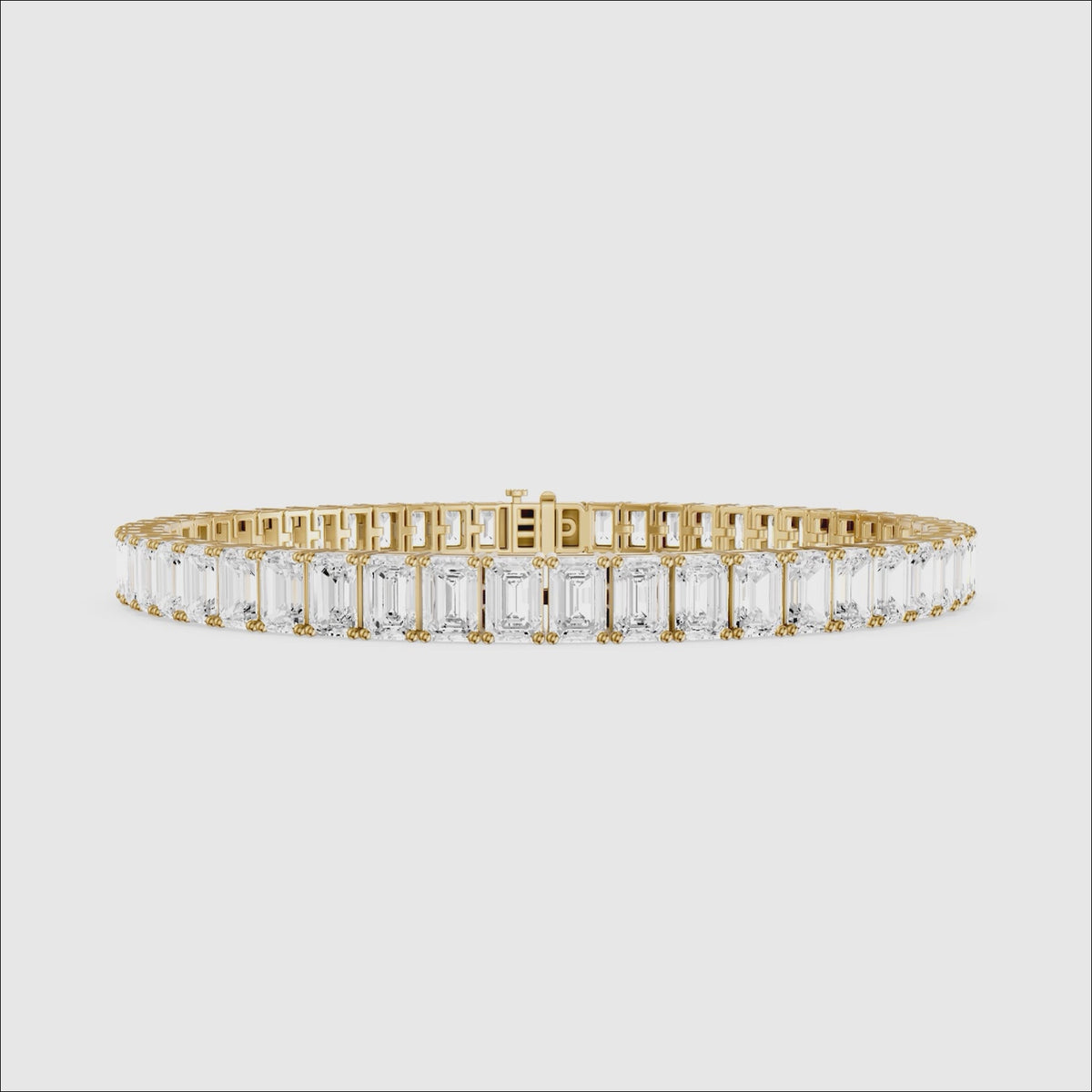 Load video: Louise Emerald Cut Lab Grown Diamond Tennis Bracelet
