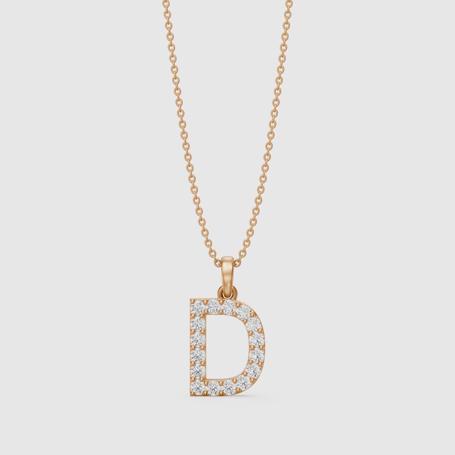 Load video: Bailey Lab Grown Diamond D Initial Pendant Necklace