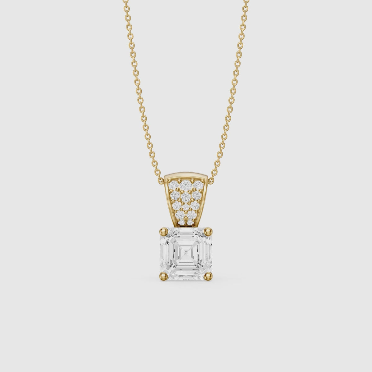 Load video: Ariel Asscher Cut Lab Grown Diamond Pave Bail Pendant