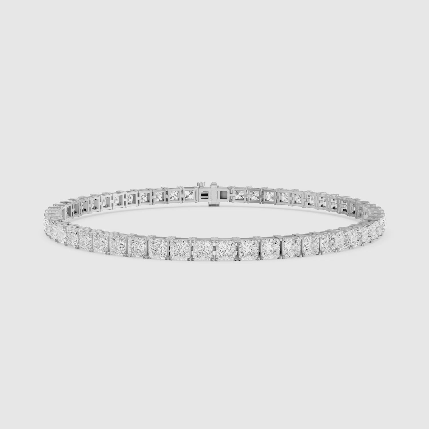 Load video: Olivia Princess Cut Lab Grown Diamond Tennis Bracelet