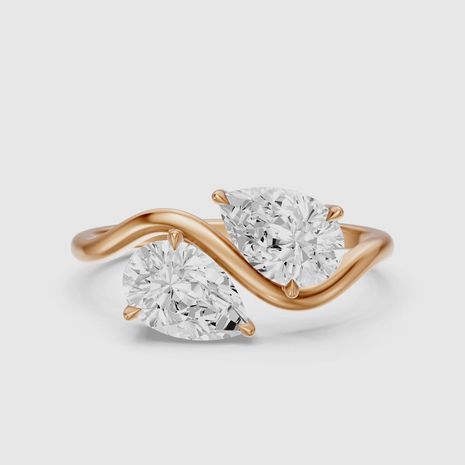 Load video: Lillia Toi Et Moi Ring With Both Pear Two Stone Lab Grown Diamond