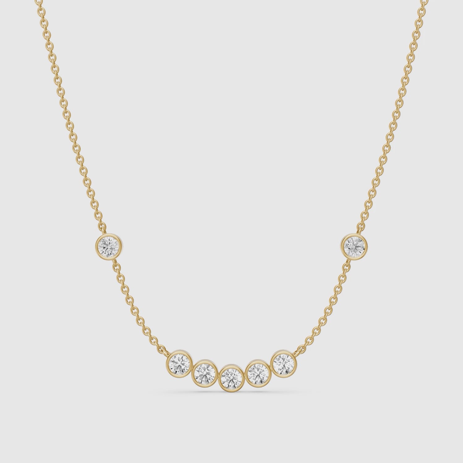 Load video: Amalia Round Lab Grown Diamond Station Necklace