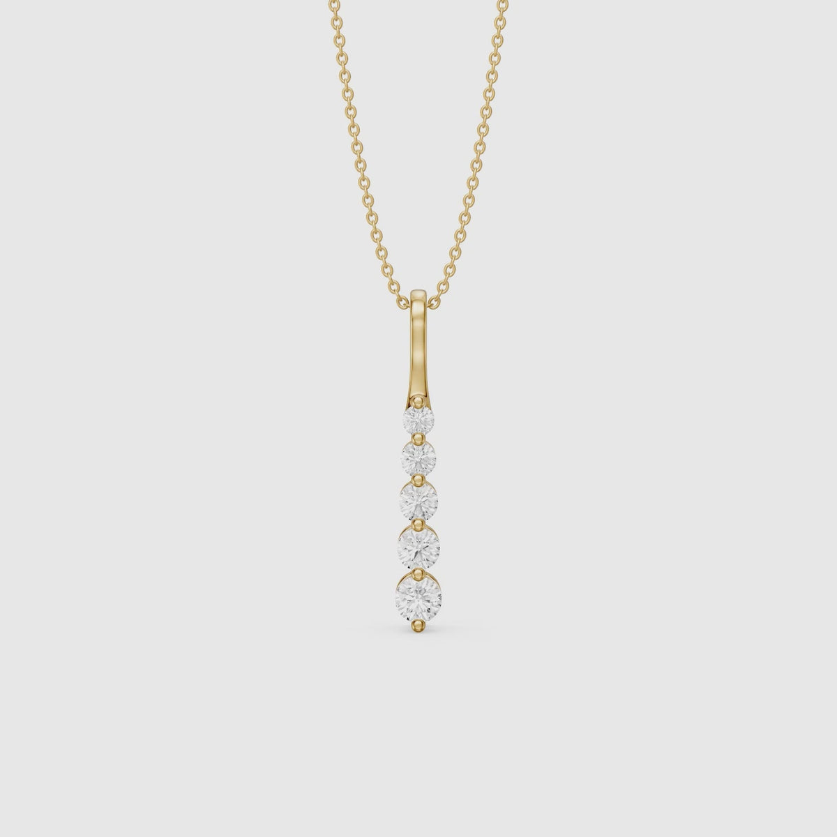 Load video: Joanna Graduated Round Lab Grown Diamond Drop Pendant