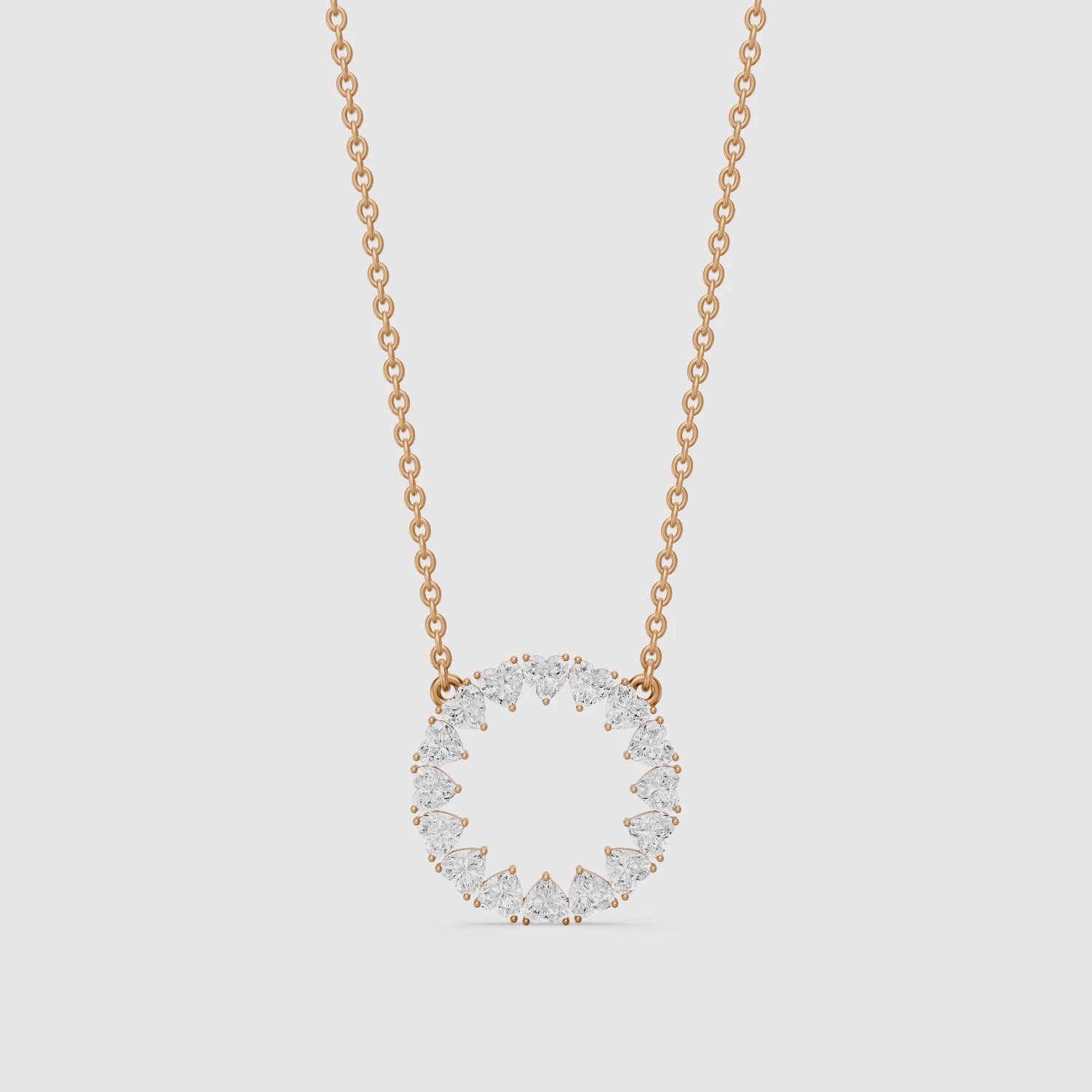 Load video: Iqra Heart Shape Lab Grown Diamond Circle Pendant