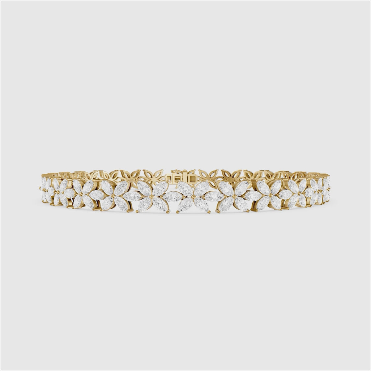 Load video: Corinne Marquise Lab Grown Diamond Floral Tennis Bracelet