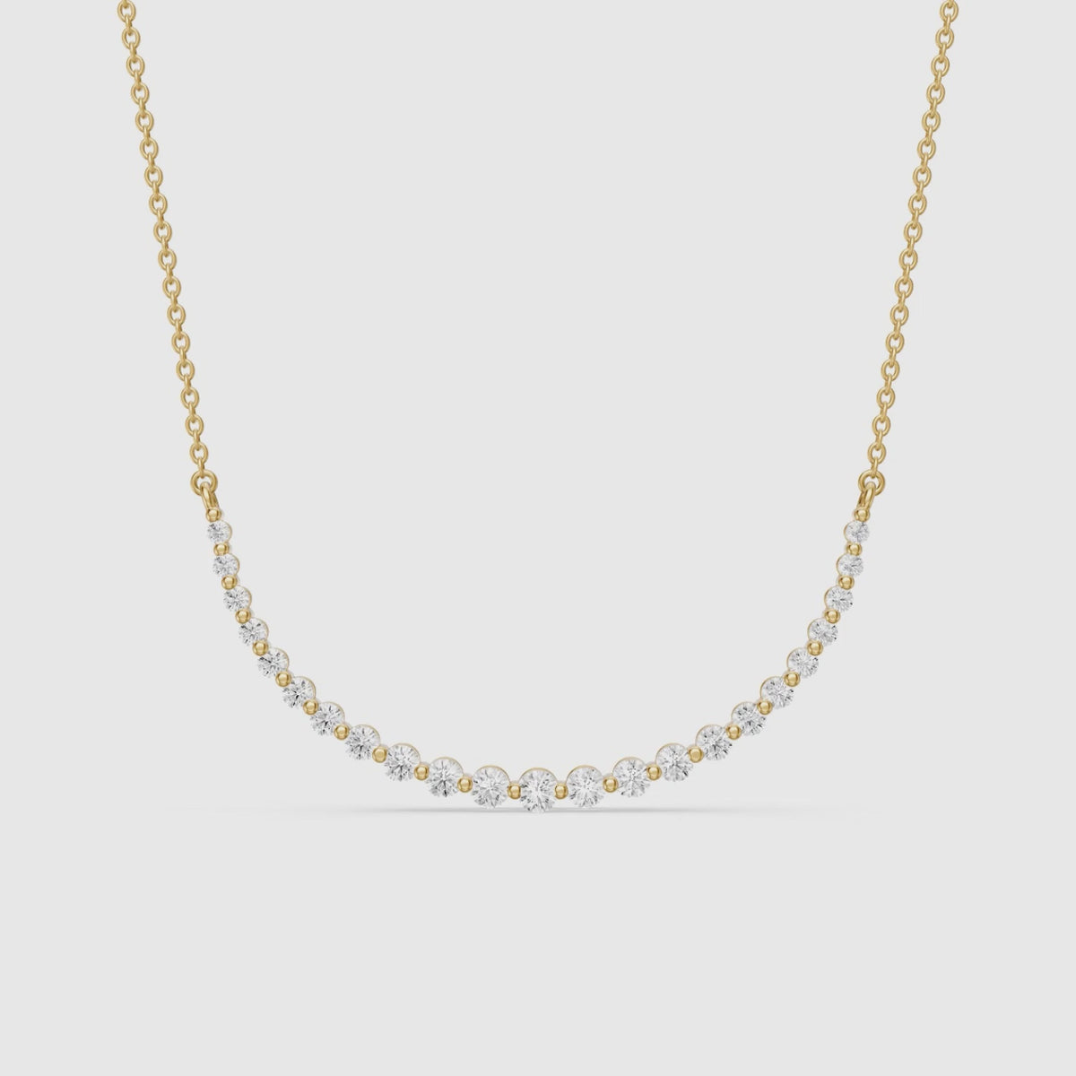 Load video: Francesca Graduated Round Lab Grown Diamond Curve Necklace
