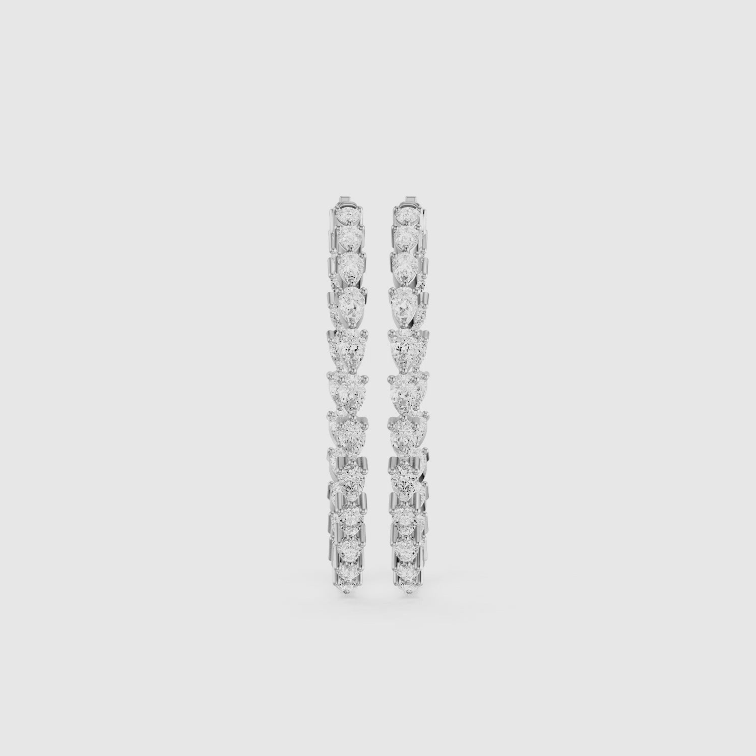 Load video: Miriam Pear Shaped Lab Grown Diamond Eternity Hoop Earrings