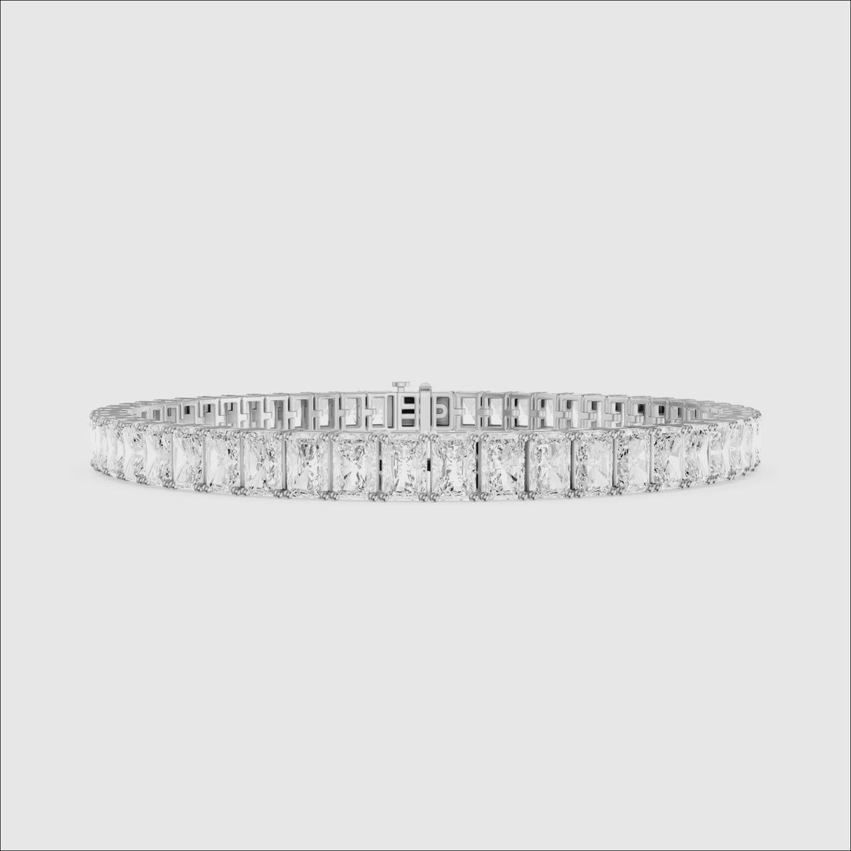 Load video: Grace Radiant Cut Lab Grown Diamond Tennis Bracelet