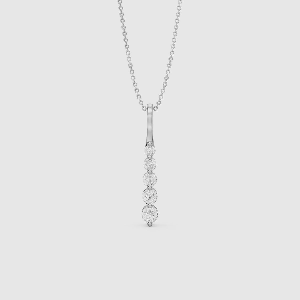 Load video: Joanna Graduated Round Lab Grown Diamond Drop Pendant