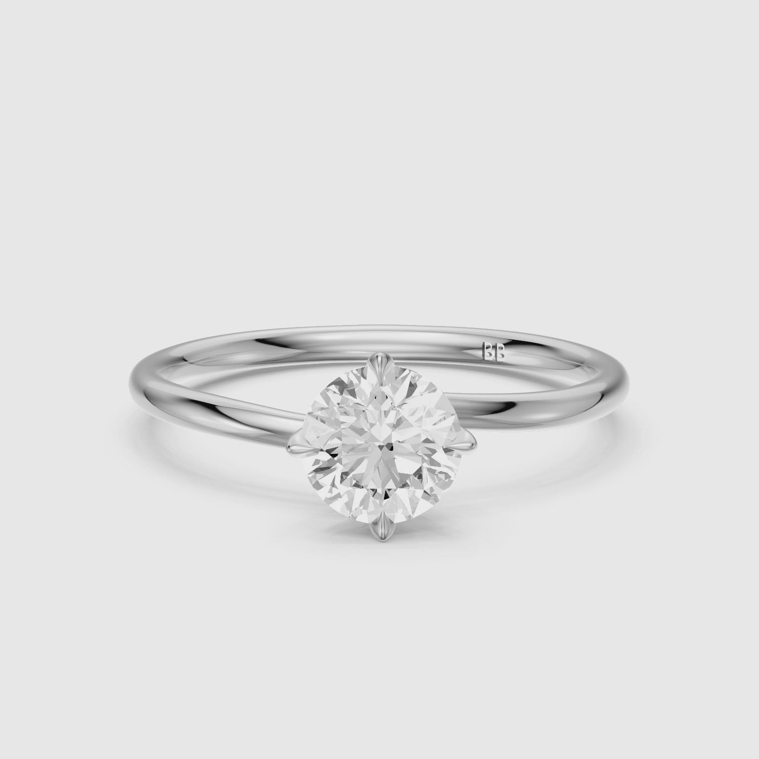 Load video: Nellie Round Cut Solitaire Moissanite Diamond Engagement Ring