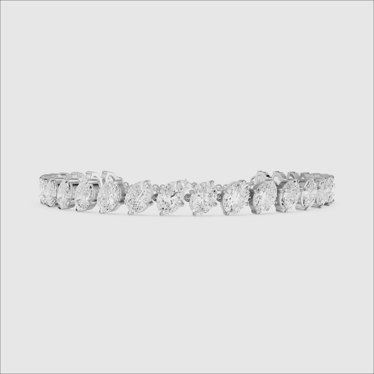 Load video: Kaylin Oval Lab Grown Diamond Four Prong Tennis Bracelet